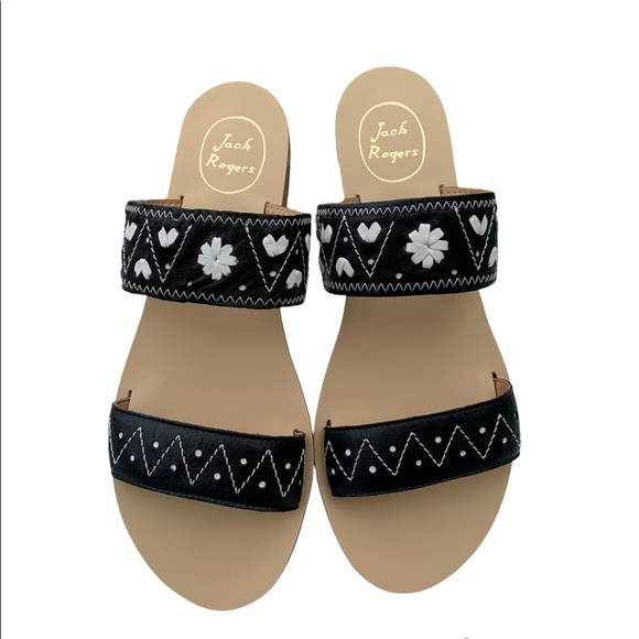 Jack Rogers Adair Black/White Sandals Size 8.5 - Picture 3 of 13